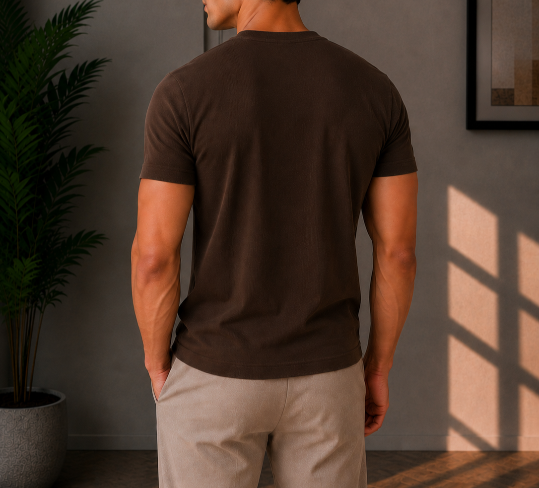 Henley V- shirt brown