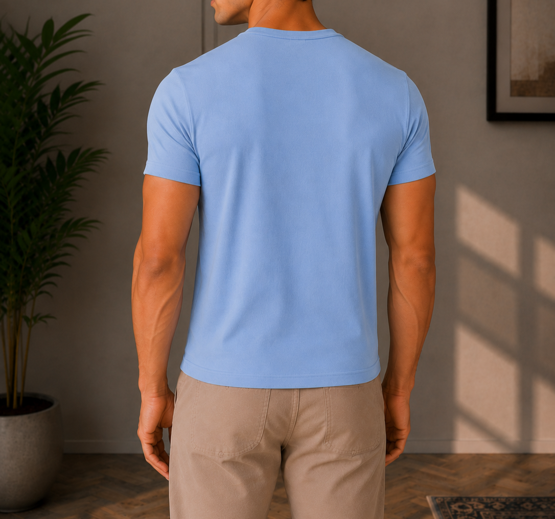 Henley V- shirt baby blue