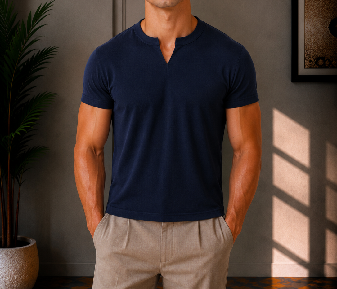 Henley V- shirt  Navy