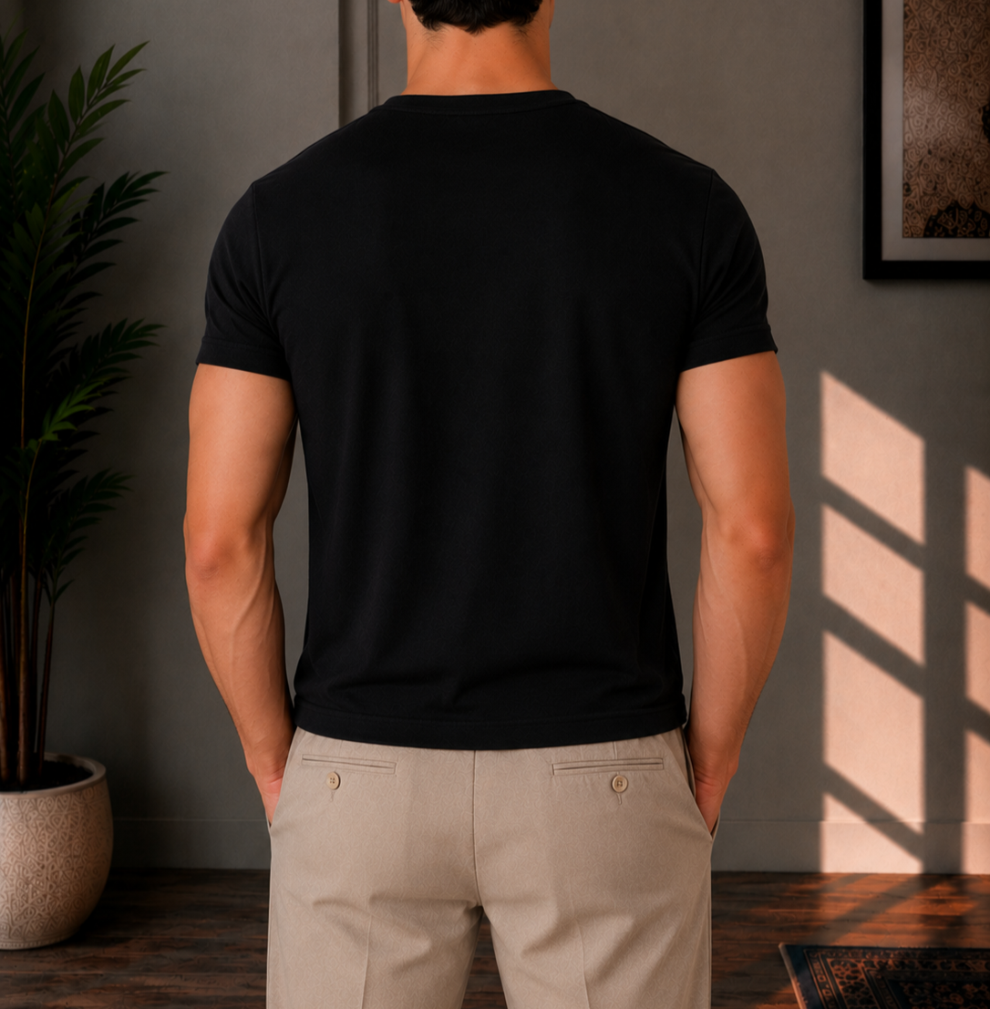 Henley V- shirt black
