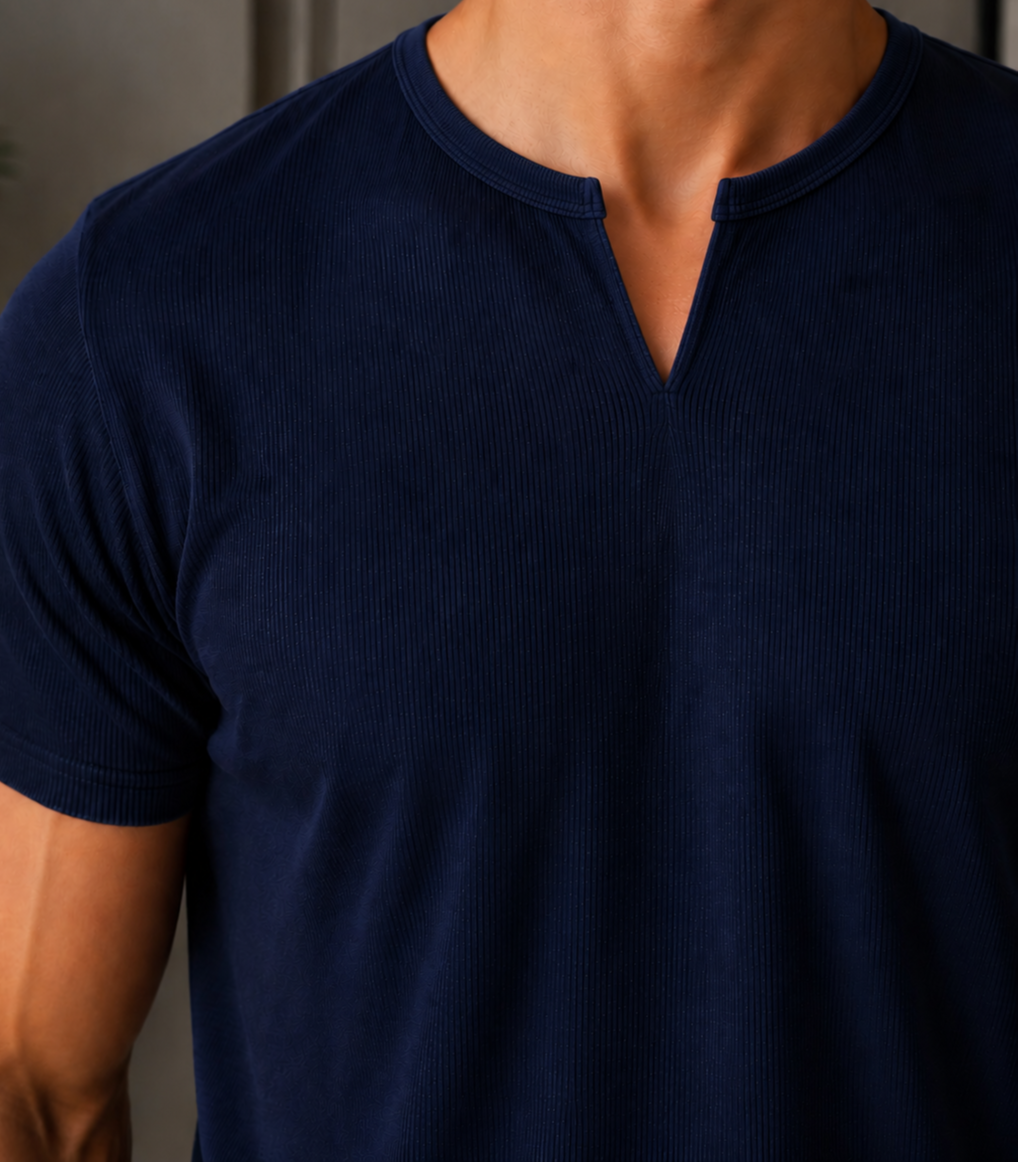 Henley V- shirt  Navy