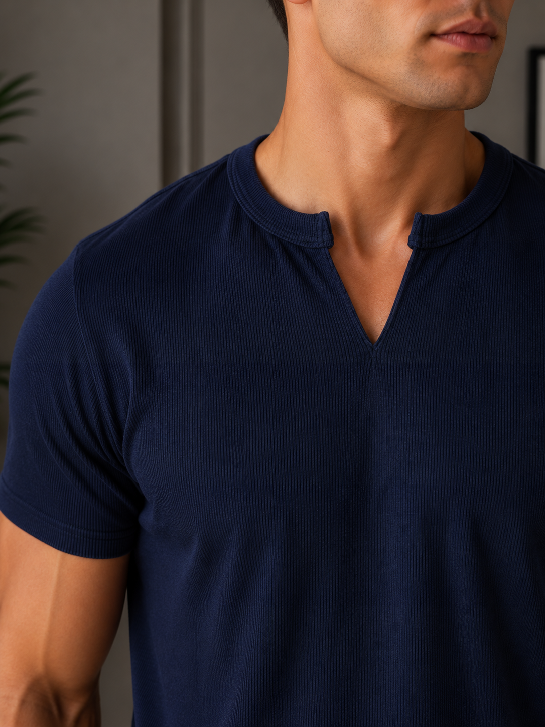 Henley V- shirt  Navy
